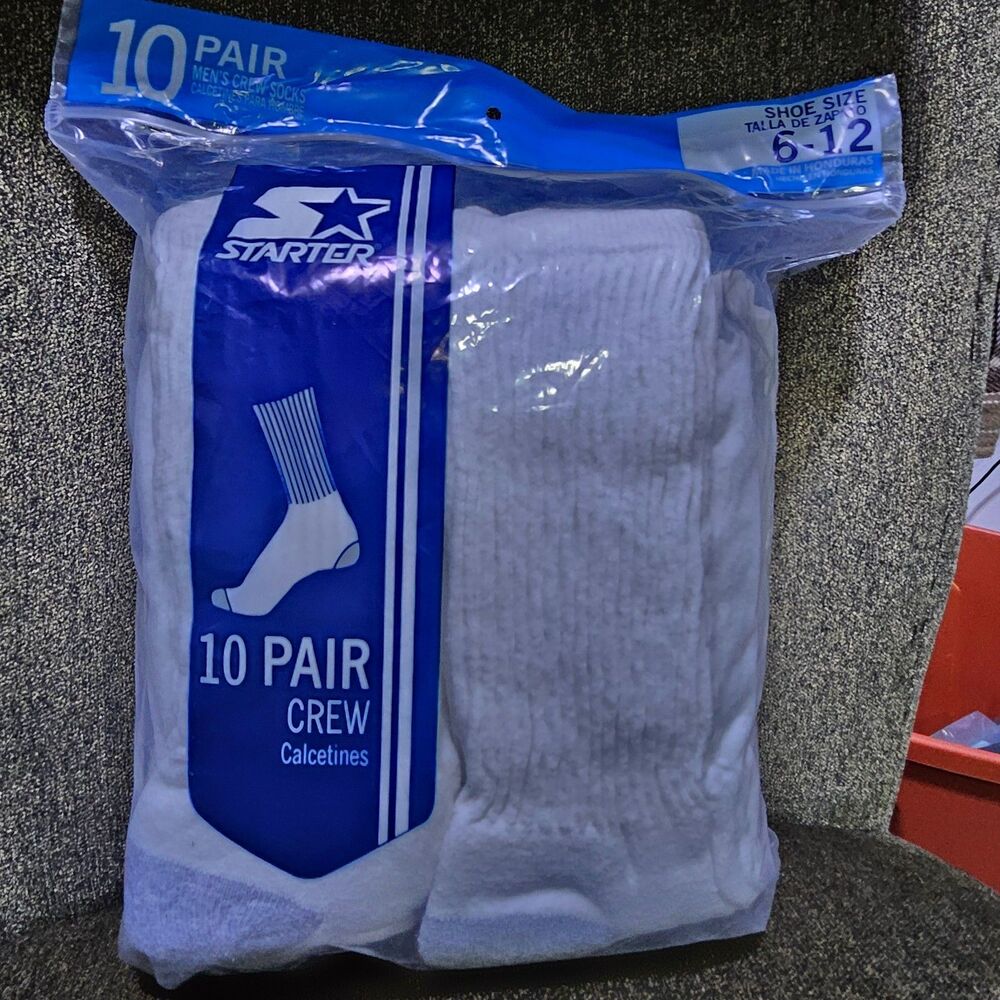 Mens NWT Starter Crew Socks 10 pairs